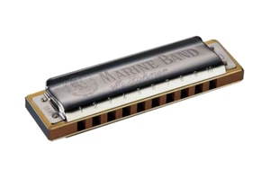 Hohner Armonica Marine Band 1896 C in Do a 20 Voci Diatonica Custodia Legno - Foto 1 di 7