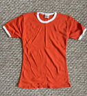 Ladies Plain Orange T-Shirt With White Edges