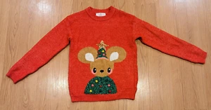 Girl's H&M Christmas Sweater Red Mouse - 8/10 - Picture 1 of 4