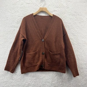 Soft Cardigan Sweater colorful Elbow Patch, No Brand, Women Size Medium-Large - Picture 1 of 7