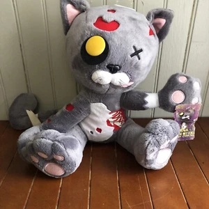 2013 NWT Mezco Mega Death Mittens Creepy Cuddlers Cat Plush Stuffed Animal 14” - Picture 1 of 12