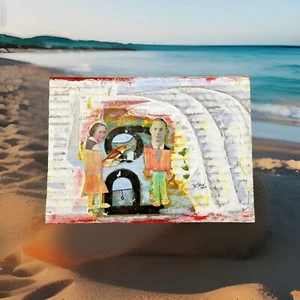 Apt. P9- Original Collage on Cardboard Surrealism Contemporary Art 5" x 7" - Picture 1 of 5