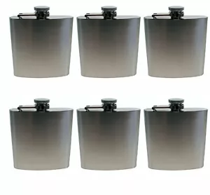 Q = 6 Edelstahl 6 Unzen Flachmann - Bild 1 von 3