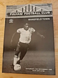 Fulham v Mansfield Town. 13th December 1986. League Division Three - Picture 1 of 1