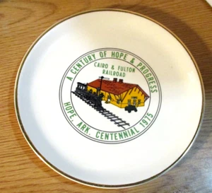 Cairo & Fulton Railroad, Hope, Arkansas Centennial, 1975 commemorative plate - Picture 1 of 2
