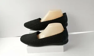 Comfort View Bethany Black Fabric & Leather Slip-On Loafers 26388 Women 10W B#1 - Picture 1 of 11
