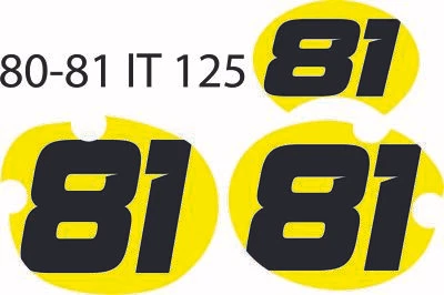 80 81 1980 1981 Yamaha IT 125 IT125 предварительно напечатанный номерной знак фон этикетка  - Изображение 1 из 3