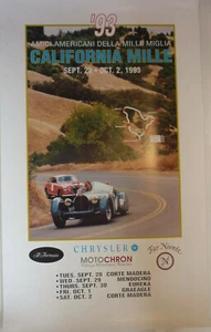 Lancia Aurelia B20 Bugatti Type 57S California Mille 93 poster ufficiale originale - Foto 1 di 1