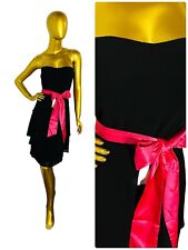 Abend Matura Cocktail Chiffon Kleid Dress  L Rose Black