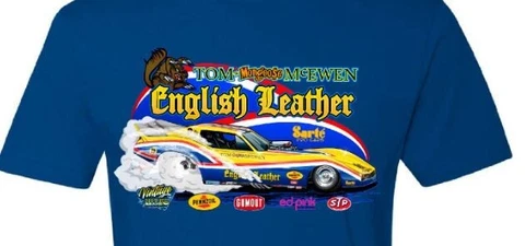 NEW! Tom McEwen 1977 English Leather Corvette Funny Car 2XL T-Shirt NHRA Racing Cover