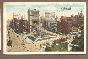 VINTAGE POSTCARD 1922 HEART OF CLEVELAND OHIO - Picture 1 of 1