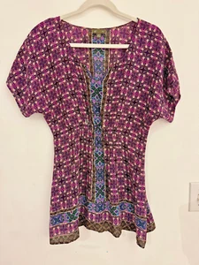 FEI Anthropologie 100 % Seide Top Größe XS, elastischer Bund, neu ohne Etikett - Bild 1 von 12