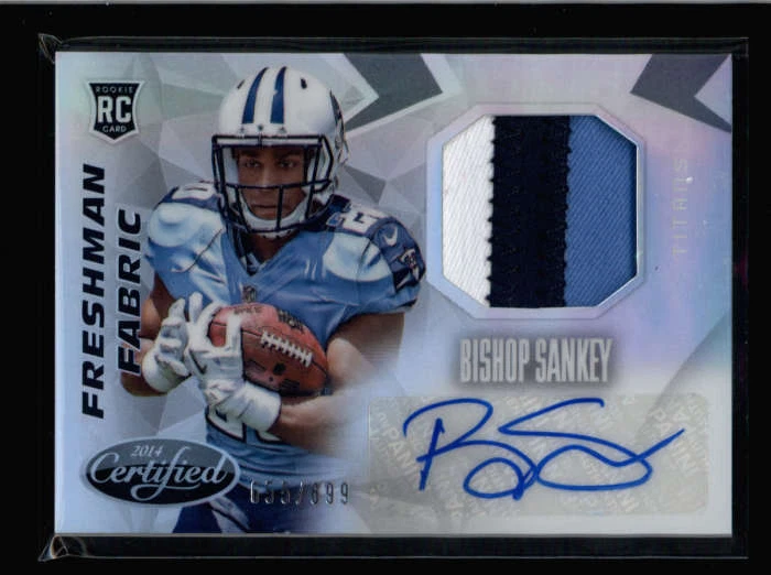 BISHOP SANKEY 2014 PANINI CERTIFIED 3-COLOR ROOKIE PATCH AUTO RC #655/699 AX4731 - Image 1 of 1