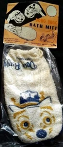 1962 Doug Bugg Frottee Badehandschuh Puppe Airline Textilseife Tasche USA - Bild 1 von 7