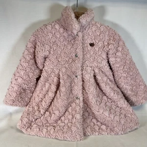 Juicy Couture Kids Faux Fur Coat Pink Size 7-YOUTH - Picture 1 of 8