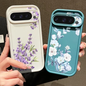 For Google Pixel 9 Pro 8 7 7A 8A Shockproof Lavender Pattern Silicone Case Cover - Picture 1 of 24
