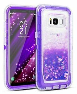 For Samsung Galaxy S8 Note 9 10 20 S21+Ultra Liquid Glitter Defender Case Cover