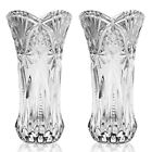 Kurtzy Glass Vases (2 Pack) - 24.5cm/9.64 Inches Tall Clear Crystal Decorative