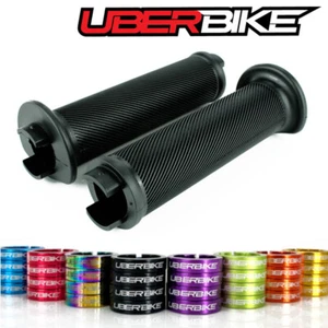 Uberbike Flange MTB Lock On Grip - Black with Lockring Colour Options - Picture 1 of 1