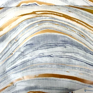 Tempaper West Elm 2 Double Rolls New Travertine Aquamarine & Gold Peel Wallpaper - Picture 1 of 6