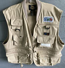 (M) White River BASS PRO Fishing Vest Mens Lg. Khaki WONDERS of WILDLIFE “Rare”