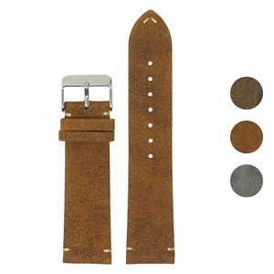 StrapsCo Distressed Leather Watch Band Strap - 18mm 20mm 22mm - Picture 1 of 12