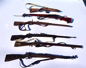 DRAGON ACTION FIGURES 1/6TH-12" Rifle/ gun collection 6 mixed periods used oop - Picture 1 of 2