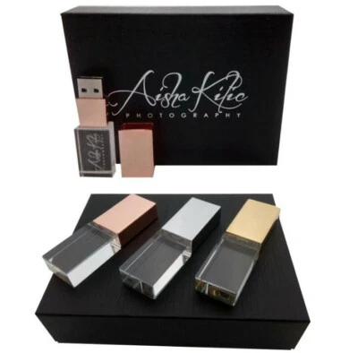 Custom Unique Logo Acrylic Glass Fast Speed USB 3.0 Flash drive 3D company gift - Image 1 of 4