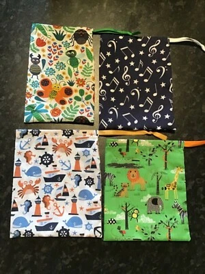 4 sacos de tecido com cordão para animais/música pequenos/armazenamento recursos para professores/NQT/presente - Imagem 1 de 4