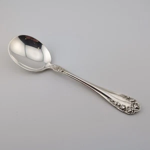Cuchara sopa crema Northumbria Normandía rosa plata esterlina - 6" - sin monogramas - Imagen 1 de 3