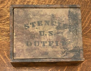 VINTAGE WWII 1942 Stencil U.S. Outfit C.H. Hanson Co - 1" Brass Stencil Kit - Picture 1 of 9