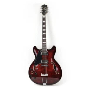 Left Electric Jazz guitar ES335 Rosewood Fingerboard Semi-Hollow Fixed Bridge - Picture 1 of 8