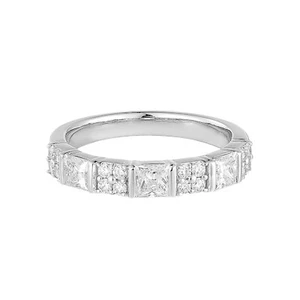 0.936CTW 14K White Gold Lab Grown Diamond Wedding Band Ring MG-27 - Picture 1 of 7