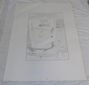 1851 Print 17x22"/ANCIENT ROMAN CIRCUS & CASTLE MEADOWS, POPE BENEDETTO 14 - Picture 1 of 1