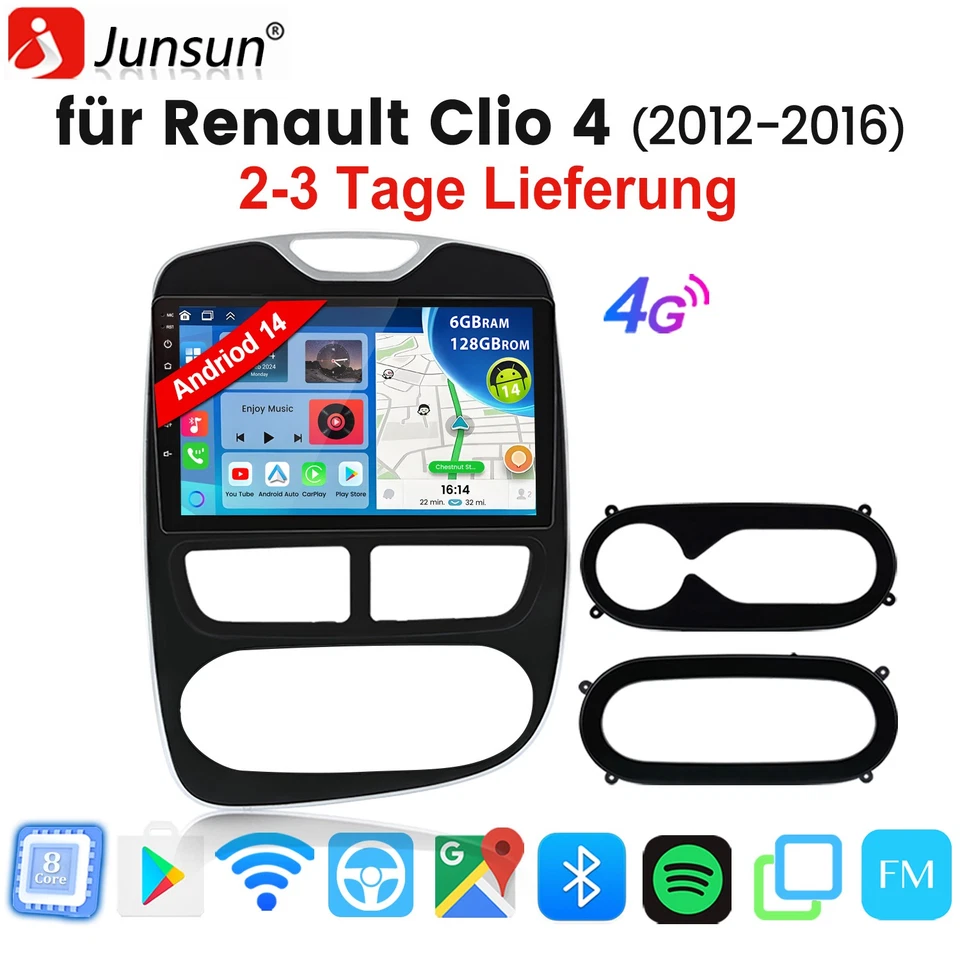 DAB+ Für Renault Clio 4 2012-2019 Android Autoradio GPS 128GB Apple CarPlay SWC - Bild 1 von 4