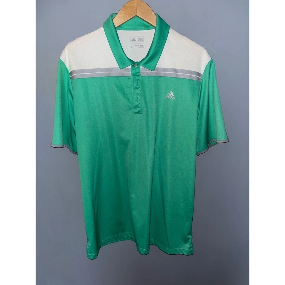 Adidas Golf Polo Shirt Mens Green Athletic Collared Short Sleeve - Image 1 of 4