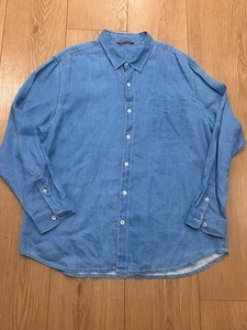 Camisa Tommy Bahama Relax Hombre XXL Azul 100% Lino Manga Larga Abotonada - Imagen 1 de 8