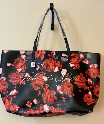Bolso Victoria's Secret Lg Negro Rojo Rosas 2019 Edición Limitada Dorado VS Signature Foto 1 de 4