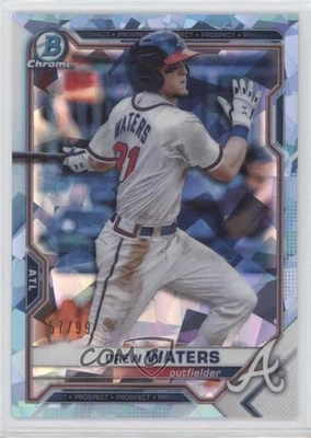 2021 Bowman Sapphire Edition Chrome Prospects Aqua Refractor /99 Drew Waters - Image 1 of 2