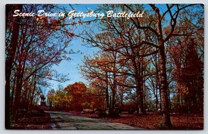 Scenic Drive in Gettysburg Battlefield cartolina d'epoca - Foto 1 di 3