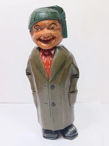 Imco Triplex Carved Standing Wooden Man Green Coat/Hat NMint 6 1/2" JGBX42 - Picture 1 of 8