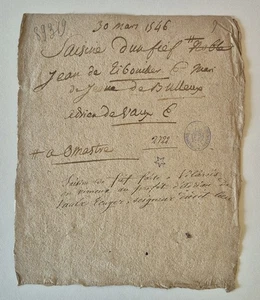 French Document 1546 Saisine De Fief - De Vaux - Villerois - France History - Picture 1 of 5