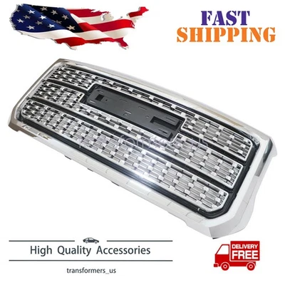 For 2015 2016 2017-2019 GMC Sierra 2500HD 3500HD Front Chrome Grille 84542600 US - Image 1 of 4