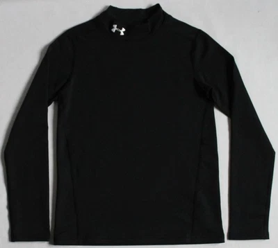Camisa Under Armour Niños YXL ColdGear Cuello Simulado Manga Larga Negra/Blanca 1343269 Foto 1 de 4