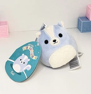 Original Squishmallows Sol The Blue Skunk 3.5" Clip On Plush Key Chain w/ Tag - Picture 1 of 7