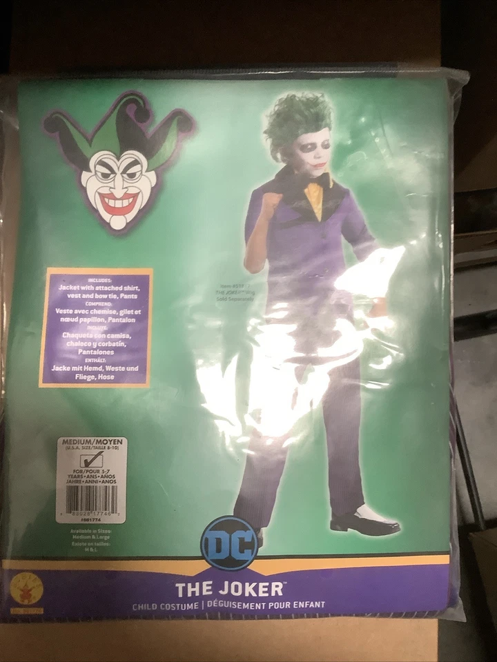 全新蝙蝠侠小丑恶棍儿童服装 — 第 1/1 张图片