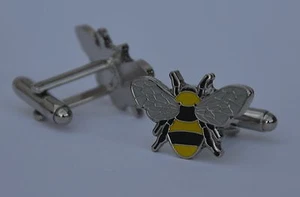 Bee Honey Bee Bee-Keeping Quality Enamel Cufflinks - Picture 1 of 1