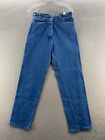 VTG Wah Maker Jeans Womens 12 Blue High Rise Buckle Back Notch 28x32 Straight