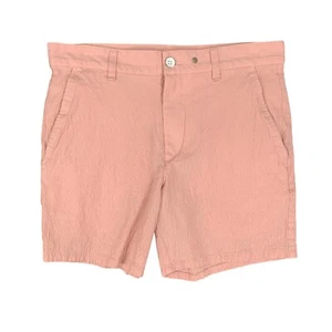 Rag & Bone Shorts Mens S Small Peach Cotton Stretch Perry Seersucker Chino - Picture 1 of 10