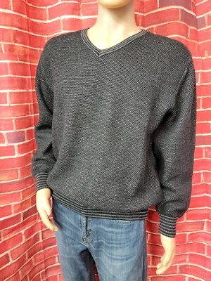 Suéter tejido vintage para hombre Givenchy Monsieur hecho en Italia talla M negro/gris #R2 Foto 1 de 4